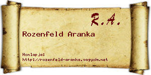 Rozenfeld Aranka névjegykártya