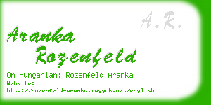 aranka rozenfeld business card